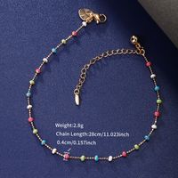 XUPING Simple Style Commute Round Alloy Copper Alloy Enamel 18K Gold Plated Women's Anklet sku image 1