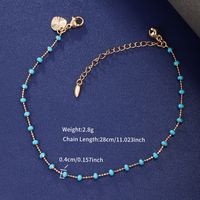 XUPING Simple Style Commute Round Alloy Copper Alloy Enamel 18K Gold Plated Women's Anklet sku image 3