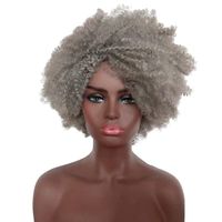 Women's African Style Casual Stage Street High Temperature Wire Side Fringe Short Curly Hair Wig Net main image 2