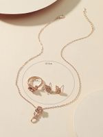 Simple Style Rose Gold Plated Glass Alloy Wholesale Rings Earrings Necklace main image 3