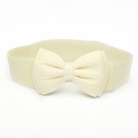 Retro Simple Style Solid Color Bow Knot Alloy Elastic Band Women's Woven Belts sku image 6