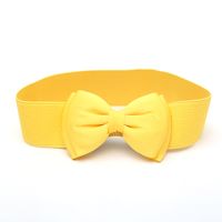 Retro Simple Style Solid Color Bow Knot Alloy Elastic Band Women's Woven Belts sku image 7