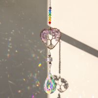 Sweet Water Droplets Heart Shape Life Tree K9 Crystal Crystal Pendant Artificial Decorations main image 5