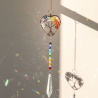 Sweet Water Droplets Heart Shape Life Tree K9 Crystal Crystal Pendant Artificial Decorations sku image 2