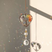 Sweet Water Droplets Heart Shape Life Tree K9 Crystal Crystal Pendant Artificial Decorations sku image 1
