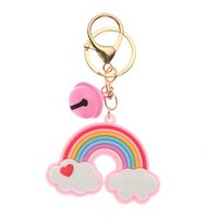 Cartoon Style Rainbow Alloy Silica Gel Unisex Keychain main image 3