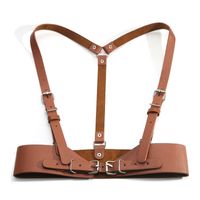 Simple Style Streetwear Solid Color Pu Leather Iron Plating Women's Corset Belts sku image 2