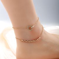 XUPING Simple Style Round Heart Shape Alloy 18K Gold Plated Women's Anklet main image 1