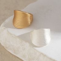 Wholesale Jewelry Simple Style Spiral Stripe Alloy Open Rings main image 4