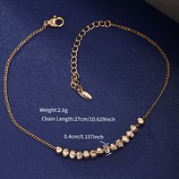 XUPING Simple Style Round Heart Shape Alloy 18K Gold Plated Women's Anklet sku image 2