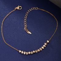XUPING Simple Style Round Heart Shape Alloy 18K Gold Plated Women's Anklet main image 10