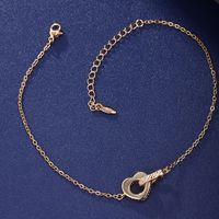 XUPING Simple Style Round Heart Shape Alloy 18K Gold Plated Women's Anklet main image 7