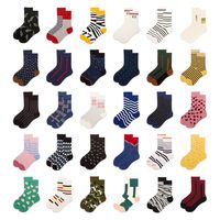 Unisex Casual Stripe Cotton Crew Socks A Pair main image 4