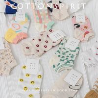 Frau Japanischer Stil Plaid Baumwolle Ankle Socken Ein Paar main image 4