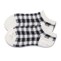 Women's Japanese Style Plaid Cotton Ankle Socks A Pair sku image 6