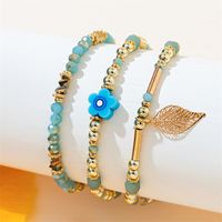 Casual Simple Style Leaf Flower Artificial Crystal Women's Bracelets main image 3