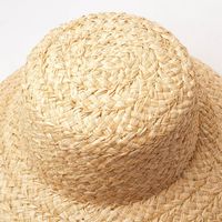 Unisex Simple Style Solid Color Crimping Straw Hat main image 4