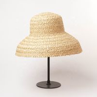 Unisex Simple Style Solid Color Crimping Straw Hat main image 5