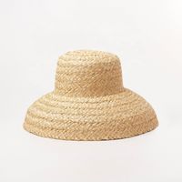 Unisex Simple Style Solid Color Crimping Straw Hat sku image 1