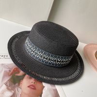 Women's Sweet Geometric Flat Eaves Straw Hat sku image 1