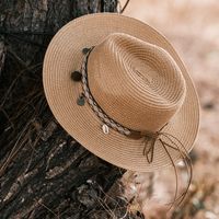 Women's Casual Ethnic Style Solid Color Big Eaves Straw Hat main image 2