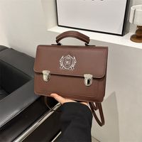 Women's Pu Leather Solid Color Preppy Style Flip Cover Messenger Bag main image 2