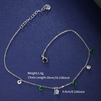 XUPING Simple Style Leaf Tassel Heart Shape Alloy Copper Alloy Inlay Artificial Gemstones White Gold Plated Women's Anklet sku image 4
