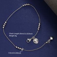 XUPING Simple Style Leaf Tassel Heart Shape Alloy Copper Alloy Inlay Artificial Gemstones White Gold Plated Women's Anklet sku image 2