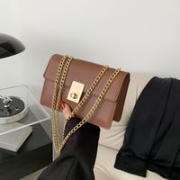 Women's Pu Leather Solid Color Classic Style Flip Cover Crossbody Bag main image 5