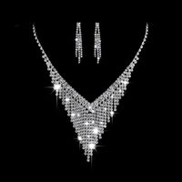 Lujoso Nupcial Geométrico Diamante De Imitación Borla Mujeres Conjunto De Joyas sku image 13