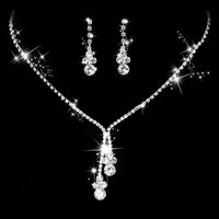 Lujoso Nupcial Geométrico Diamante De Imitación Borla Mujeres Conjunto De Joyas sku image 9