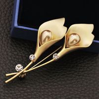 Elegant Glam Geometric Alloy Plating Inlay Artificial Pearls Rhinestones Shell Women's Brooches sku image 62