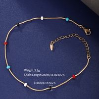 XUPING Simple Style Geometric Alloy Copper Alloy Enamel 18K Gold Plated Women's Anklet sku image 1