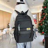 Unisex Solid Color Nylon Sewing Thread Zipper Fashion Backpack Laptop Backpack main image 6
