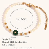 Simple Style Geometric Stainless Steel Artificial Pearl Natural Stone Beaded Plating Women's Bracelets main image 2