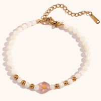 Simple Style Geometric Stainless Steel Artificial Pearl Natural Stone Beaded Plating Women's Bracelets sku image 3