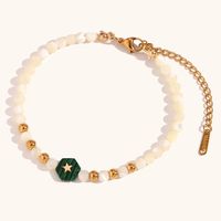 Simple Style Geometric Stainless Steel Artificial Pearl Natural Stone Beaded Plating Women's Bracelets sku image 2