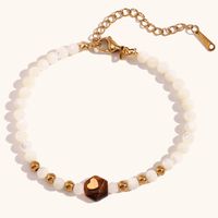 Simple Style Geometric Stainless Steel Artificial Pearl Natural Stone Beaded Plating Women's Bracelets sku image 4