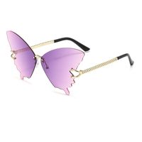 Elegant Fashion Butterfly Pc Butterfly Frame Frameless Women's Sunglasses main image 3