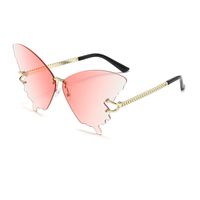 Elegant Fashion Butterfly Pc Butterfly Frame Frameless Women's Sunglasses sku image 1