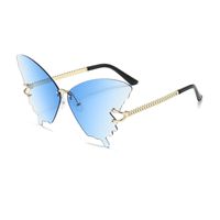 Elegant Fashion Butterfly Pc Butterfly Frame Frameless Women's Sunglasses sku image 4