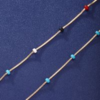 XUPING Simple Style Geometric Alloy Copper Alloy Enamel 18K Gold Plated Women's Anklet main image 4