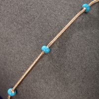XUPING Simple Style Geometric Alloy Copper Alloy Enamel 18K Gold Plated Women's Anklet main image 6