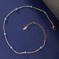 XUPING Simple Style Geometric Alloy Copper Alloy Enamel 18K Gold Plated Women's Anklet main image 7