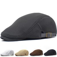 Men's Basic Solid Color Flat Eaves Beret Hat main image 1