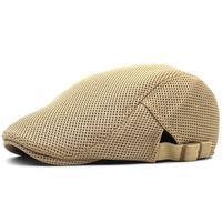 Men's Basic Solid Color Flat Eaves Beret Hat sku image 1