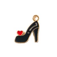 10 PCS/Package Alloy Heart Shape High Heel Pendant Simple Style main image 5