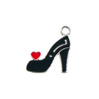 10 PCS/Package Alloy Heart Shape High Heel Pendant Simple Style main image 3