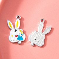 10 PCS/Package Alloy Rabbit Cartoon Character Pendant Cute main image 6