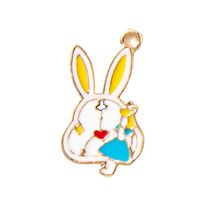 10 PCS/Package Alloy Rabbit Cartoon Character Pendant Cute main image 4